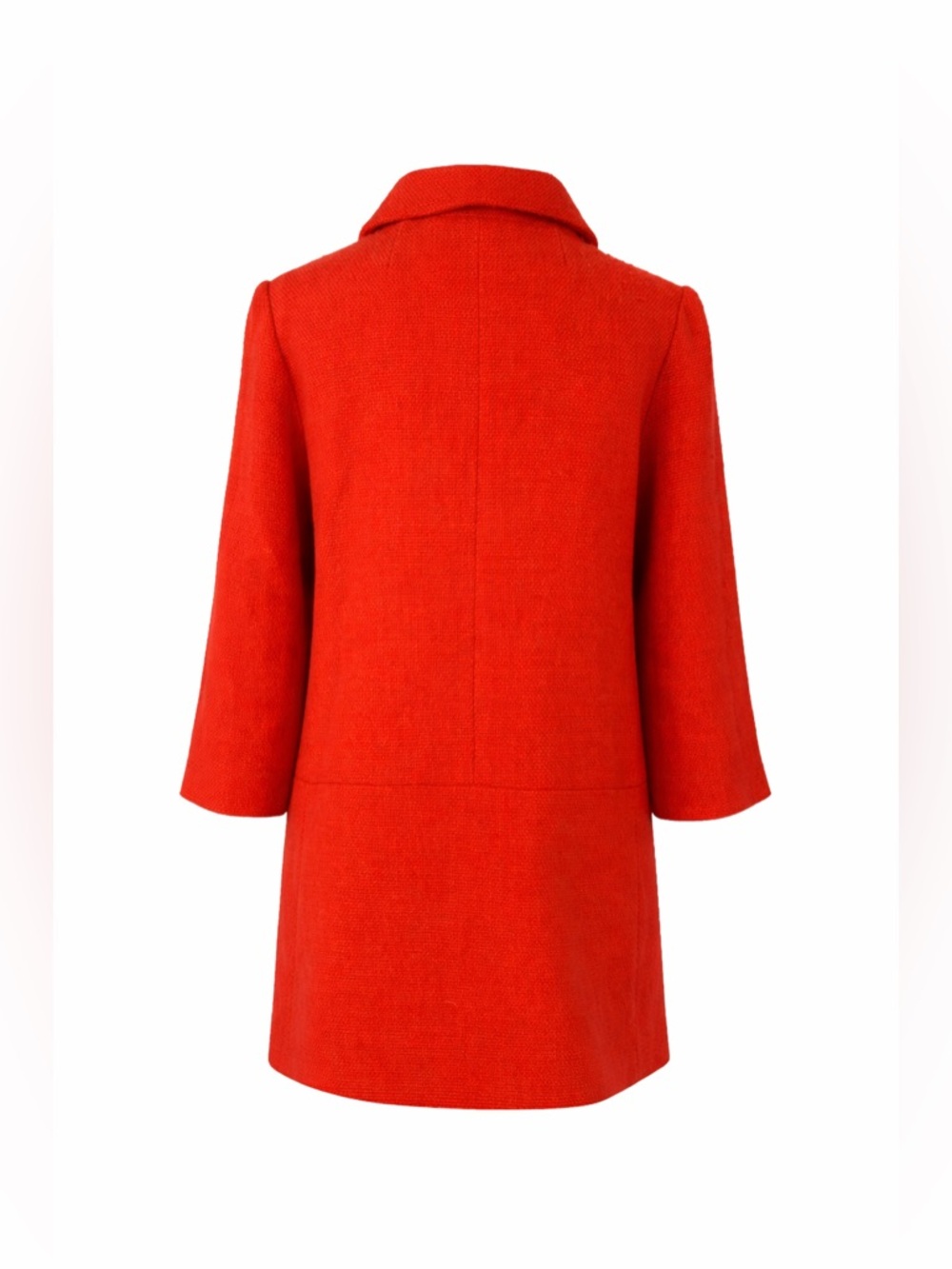 Banana Republic Orange Wool Blend Double Breasted Coat Retro Mod M - Picture 3 of 6